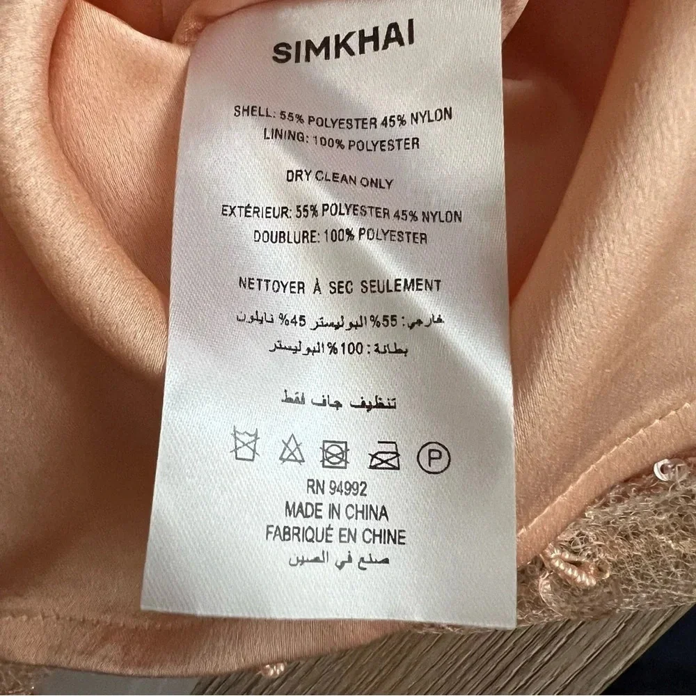 New SIMKHAI | Pallas Lily Peach Orange Beaded Tassel Fringe Mini Dress New NWT 0 - Picture 12 of 13